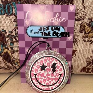 Pink Smiley Face Car Freshener